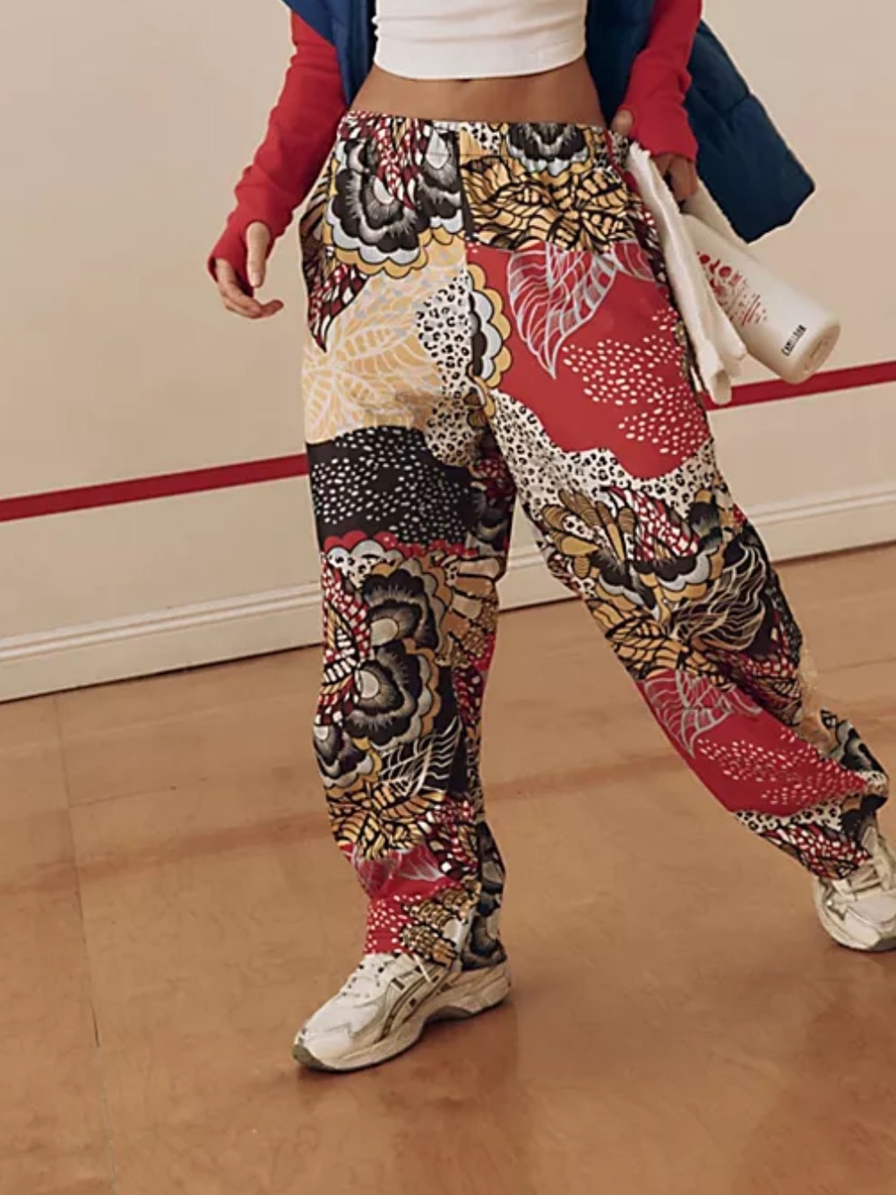 Free People Game Day Printed Pant Women L NWT Sporty.Relax Fit Casual Workout - Picture 11 of 13